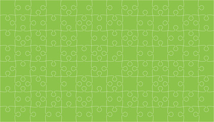Green Puzzles Pieces Jigsaw - Vector Background.