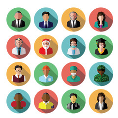 Modern flat people icons set