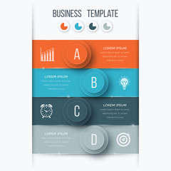 Infographics template four options with circle