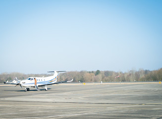 Propeller plane on tarmac