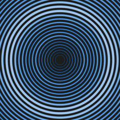 Colorful dark hypnotic illustration. Multiple outline circles. Concentric round geometric composition. Symmetric ellipses of different color, radius and weight of line. Element of design.