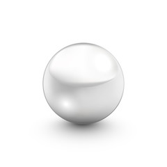 Shiny metal grey ball on white background, vector illustration