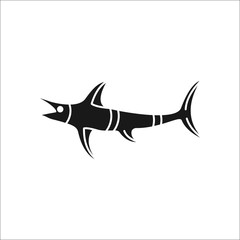 Obraz premium Swordfish simple silhouette icon on background