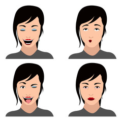 Set of facial expressions