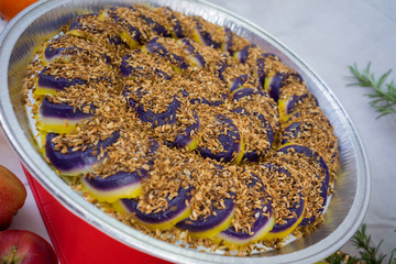 Purple Yam cake sweets Christmas display Philippines foods