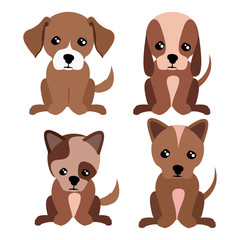 Fototapeta premium Set of cute dogs