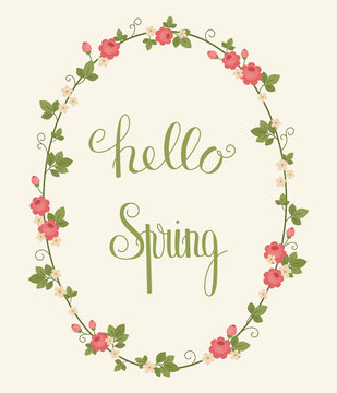 Hello Spring lettering