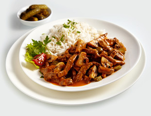 Plate of Goulash Stroganoff