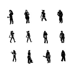 Silhouettes of people. Figures