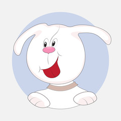Cute cartoon dog vector illustration for design element.