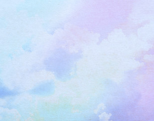 Soft sky and cloud with pastel color filter and grunge texture