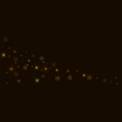 Sparse starry snow. Comet on black background. Vector illustration.