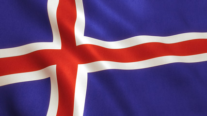 Iceland Flag Waving - Germany Background