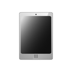 realistic white electronic technology device with empty screen. tablet smartphone modern digital gadget isolated on white background, mockup template. Vector illustration EPS10.