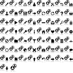 Soziale Beziehungen mit Overlays und Spiegelungseffekt