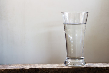 Drinking water on the table