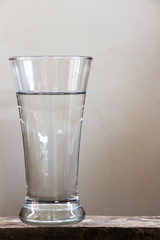 Drinking water on the table