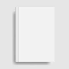 Book cover mockup. Blank white template.