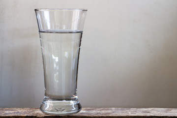 Drinking water on the table