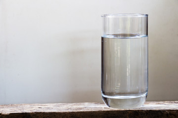 Drinking water on the table