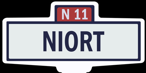 NIORT - Ancien panneau entrée d'agglomération