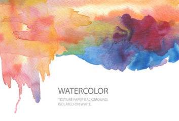 Abstract watercolor blot painted background. Texture paper. Isol