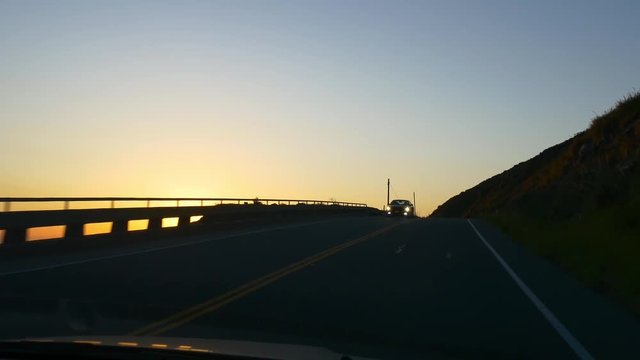 sunset california famous ocean bay first road trip panorama 4k usa
