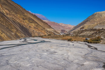 View of Kagbeni village from Kali Gandaki valley
