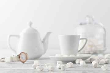 White marshmallow on table