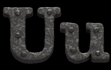 Forged font  with rivets.