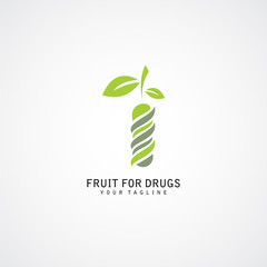 Drug logo template design on clean background