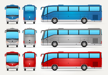 Vector Bus - Front - Back - Side view