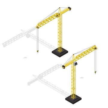 Industrial Crane Isometric View. Vector