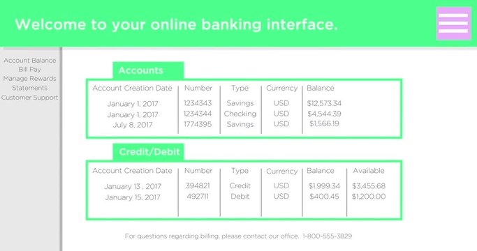 Online Digital Banking Website Interface