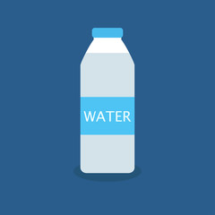 Bottle of water icon in flat style