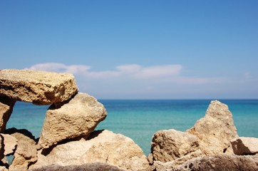 Fototapeta na wymiar Frame on the sea, Pianosa island, Italy