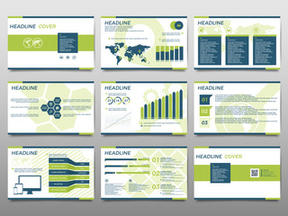 Green elements for infographics on a white background. Presentat