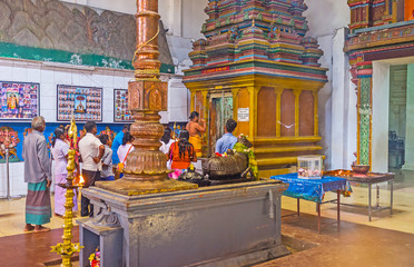 The worship in Munneswaram Kovil, Chilaw, Sri Lanka