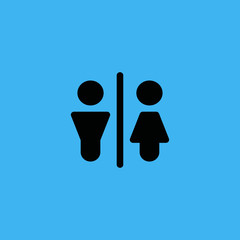 Man and lady toilet sign icon. flat design