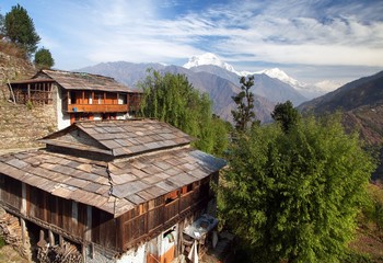 View of mount Dhaulagiri from Gorepani village