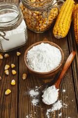 Corn starch on the table