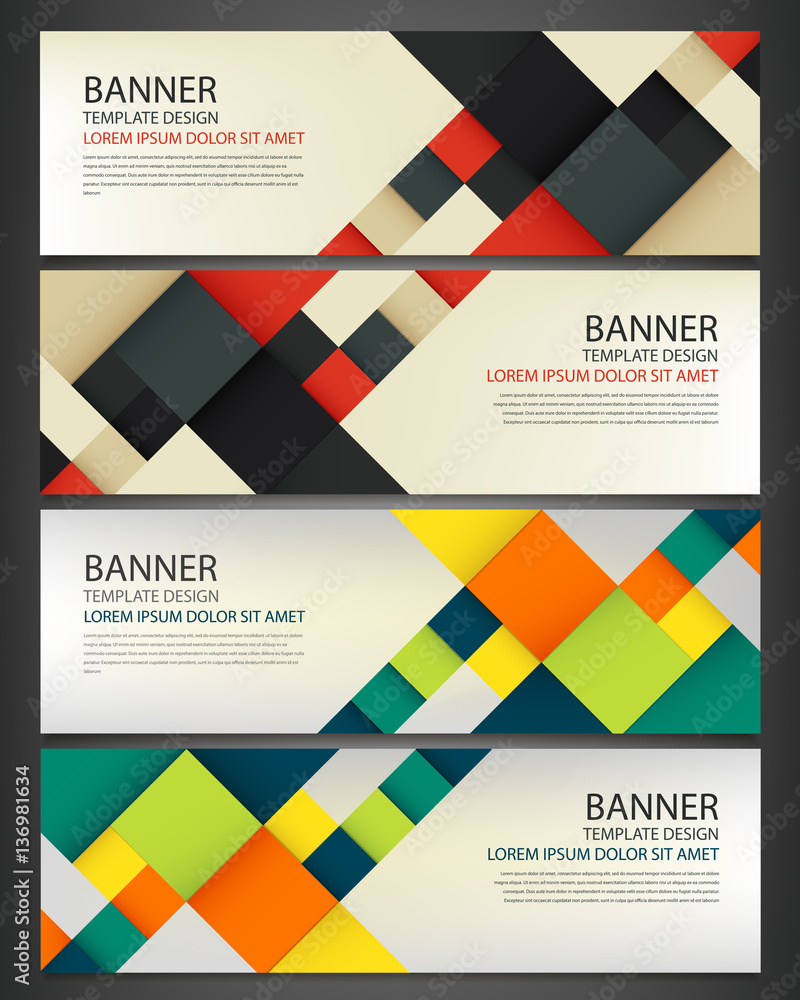 Canvas Prints business banner with colorful squares. business design template. horizontal banners. vector