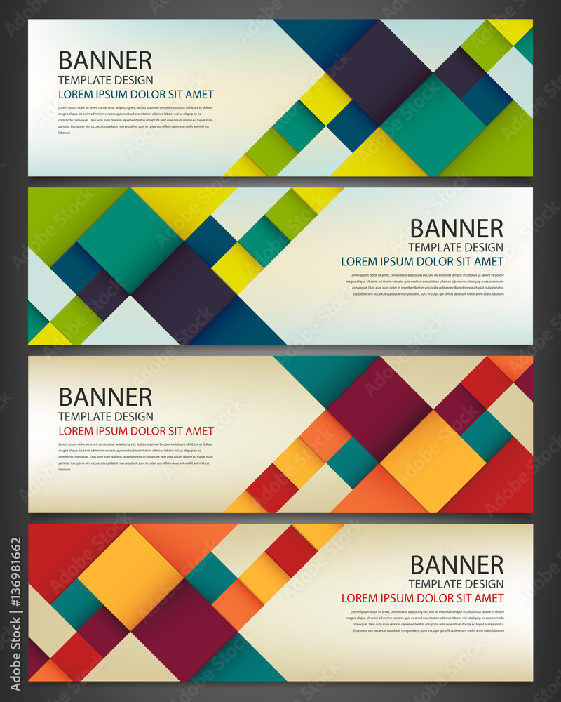 Canvas Prints business banner with colorful squares. business design template. horizontal banners. vector