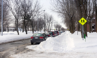 street after a snowfall