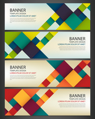 Obraz na płótnie Canvas Business banner with colorful squares. Business design template. Horizontal banners. Vector