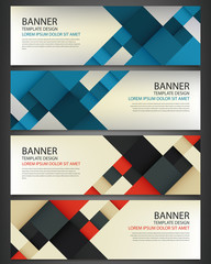 Business banner with colorful squares. Business design template. Horizontal banners. Vector
