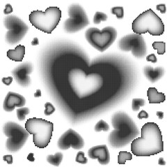 Vector dots halftone. Black dots on white background. texture heart