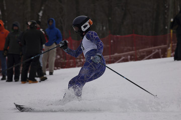 Young slalom ski racer