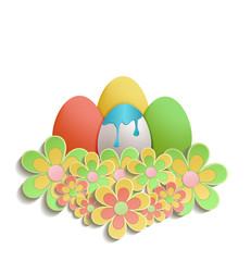 Easter Egg color flowers colors vector