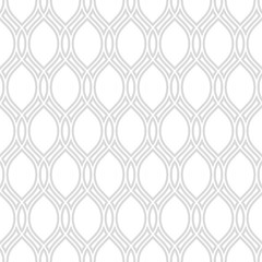 Seamless ornament. Modern geometric pattern with repeating light silver wavy lines